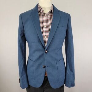 Penguin Munsing Wear Men's‎ Flannel Sport Coat Blazer Two Button Blue MEDIUM